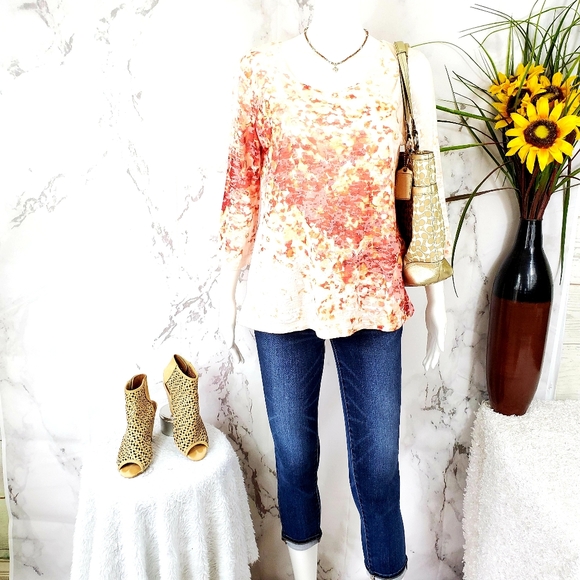 Coldwater Creek Tops - Coldwater Creek burnout layered 3/4 sleeve top